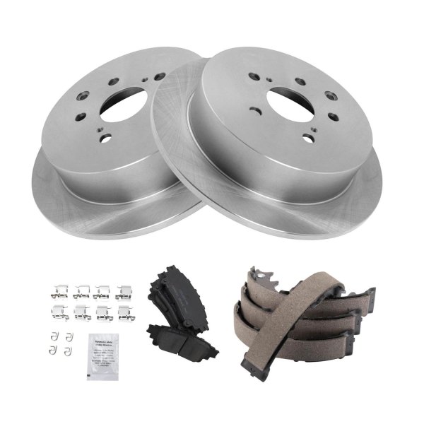 TRQ® - Rear Disc Brake Kit with Ceramic Pads and Shoes