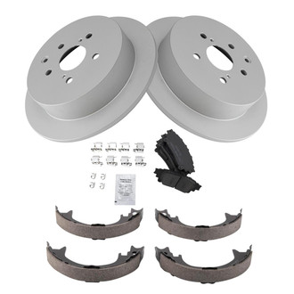 TRQ® - Rear Disc Brake Kit with Ceramic Pads and Shoes