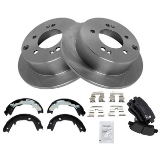 TRQ® - Rear Disc Brake Kit with Ceramic Pads and Shoes
