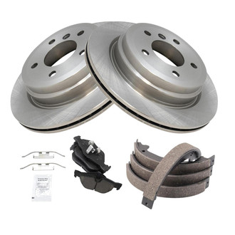 TRQ® - Rear Disc Brake Kit with Ceramic Pads and Shoes