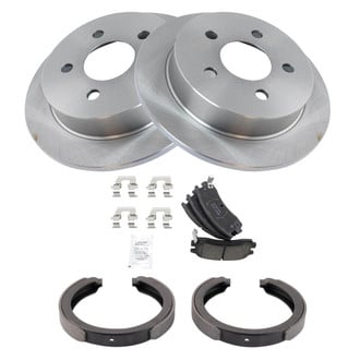 TRQ® - Rear Disc Brake Kit with Ceramic Pads and Shoes