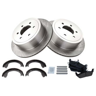 TRQ® - Rear Disc Brake Kit with Ceramic Pads and Shoes