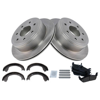 TRQ® - Rear Disc Brake Kit with Ceramic Pads and Shoes
