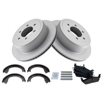 TRQ® - Rear Disc Brake Kit with Ceramic Pads and Shoes