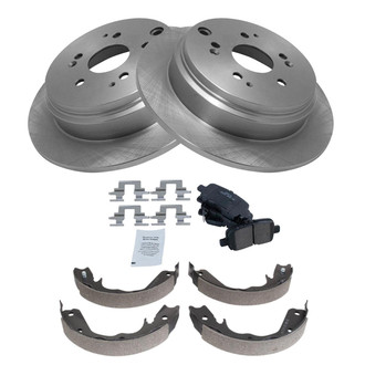 TRQ® - Rear Disc Brake Kit with Ceramic Pads and Shoes