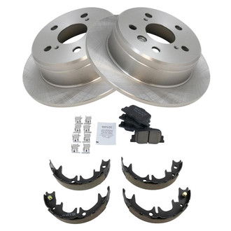 TRQ® - Rear Disc Brake Kit with Ceramic Pads and Shoes
