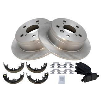 TRQ® - Rear Disc Brake Kit with Ceramic Pads and Shoes