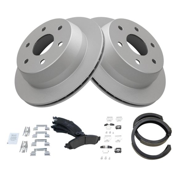 TRQ® - Rear Disc Brake Kit with Ceramic Pads and Shoes