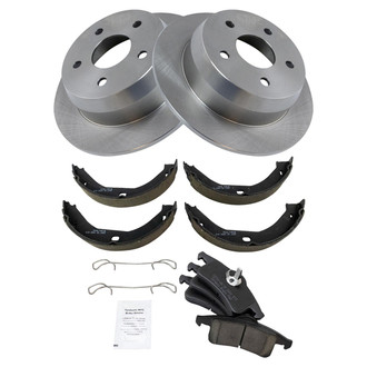 TRQ® - Rear Disc Brake Kit with Ceramic Pads and Shoes