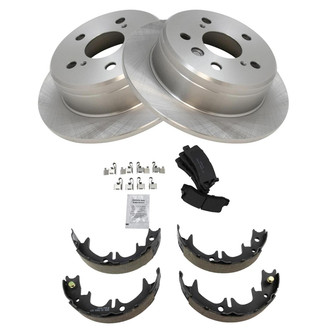 TRQ® - Rear Disc Brake Kit with Ceramic Pads and Shoes
