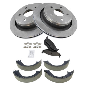 TRQ® - Rear Disc Brake Kit with Ceramic Pads and Shoes