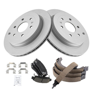 TRQ® - Rear Disc Brake Kit with Ceramic Pads and Shoes
