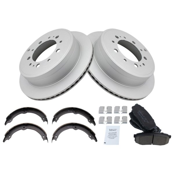 TRQ® - Rear Disc Brake Kit with Ceramic Pads and Shoes