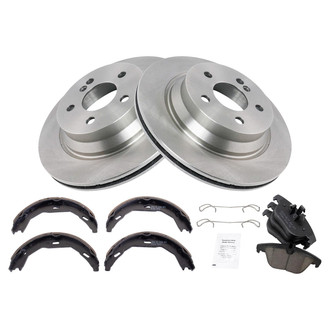 TRQ® - Rear Disc Brake Kit with Ceramic Pads and Shoes