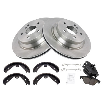 TRQ® - Rear Disc Brake Kit with Ceramic Pads and Shoes
