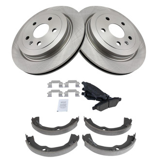 TRQ® - Rear Disc Brake Kit with Ceramic Pads and Shoes