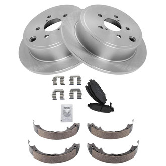 TRQ® - Rear Disc Brake Kit with Ceramic Pads and Shoes