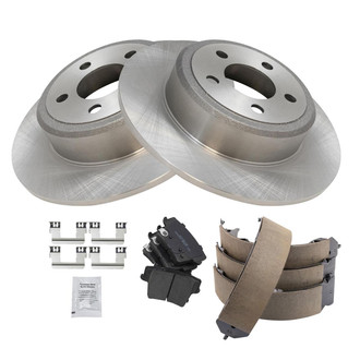TRQ® - Rear Disc Brake Kit with Ceramic Pads and Shoes