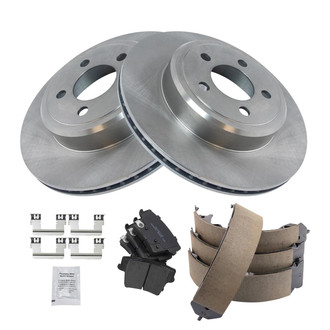 TRQ® - Rear Disc Brake Kit with Ceramic Pads and Shoes