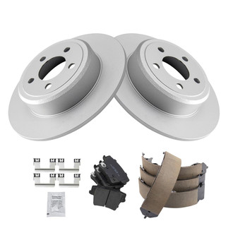 TRQ® - Rear Disc Brake Kit with Ceramic Pads and Shoes