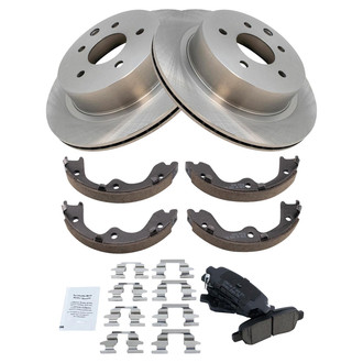 TRQ® - Rear Disc Brake Kit with Ceramic Pads and Shoes