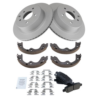 TRQ® - Rear Disc Brake Kit with Ceramic Pads and Shoes