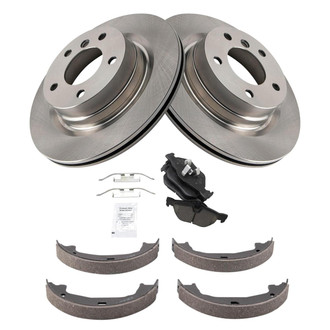 TRQ® - Rear Disc Brake Kit with Ceramic Pads and Shoes