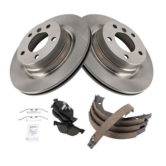 TRQ® - Rear Disc Brake Kit with Ceramic Pads and Shoes