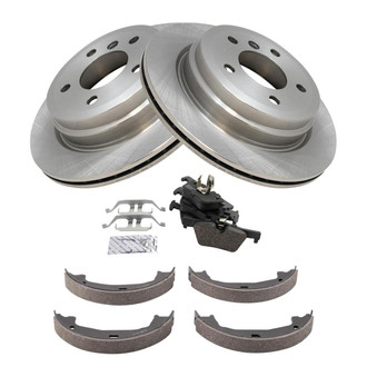 TRQ® - Rear Disc Brake Kit with Ceramic Pads and Shoes