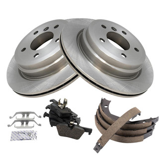 TRQ® - Rear Disc Brake Kit with Ceramic Pads and Shoes