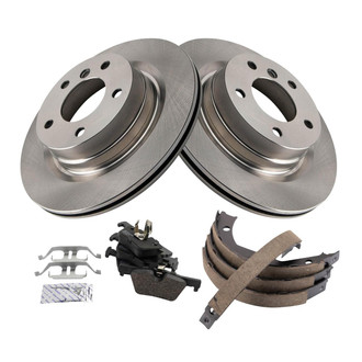 TRQ® - Rear Disc Brake Kit with Ceramic Pads and Shoes