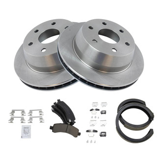 TRQ® - Rear Disc Brake Kit with Ceramic Pads and Shoes