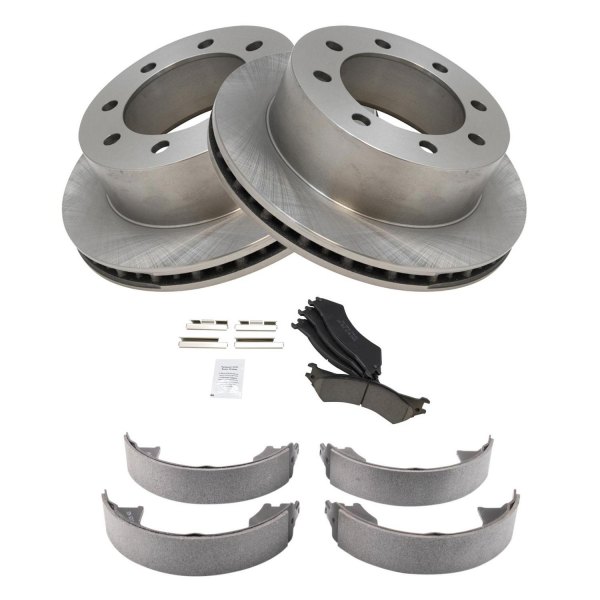 TRQ® - Rear Disc Brake Kit with Ceramic Pads and Shoes