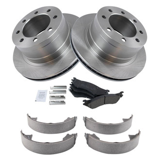 TRQ® - Rear Disc Brake Kit with Ceramic Pads and Shoes