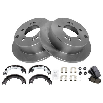TRQ® - Rear Disc Brake Kit with Ceramic Pads and Shoes