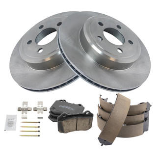 TRQ® - Rear Disc Brake Kit with Ceramic Pads and Shoes
