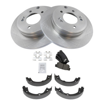 TRQ® - Rear Disc Brake Kit with Ceramic Pads and Shoes