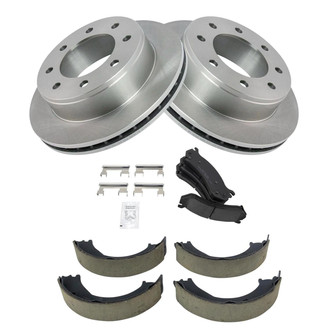 TRQ® - Rear Disc Brake Kit with Ceramic Pads and Shoes