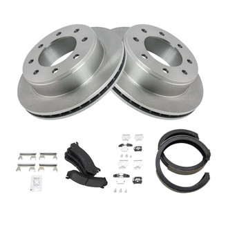 TRQ® - Rear Disc Brake Kit with Ceramic Pads and Shoes