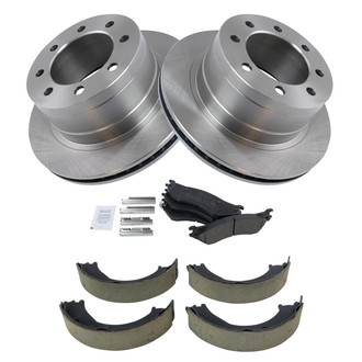TRQ® - Rear Disc Brake Kit with Ceramic Pads and Shoes
