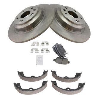 TRQ® - Rear Disc Brake Kit with Ceramic Pads and Shoes