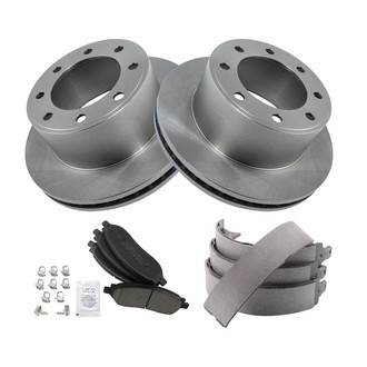 TRQ® - Rear Disc Brake Kit with Ceramic Pads and Shoes