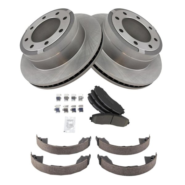 TRQ® - Rear Disc Brake Kit with Ceramic Pads and Shoes