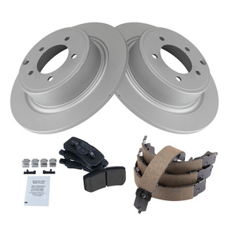 TRQ® - Rear Disc Brake Kit with Ceramic Pads and Shoes
