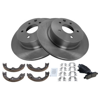 TRQ® - Rear Disc Brake Kit with Ceramic Pads and Shoes