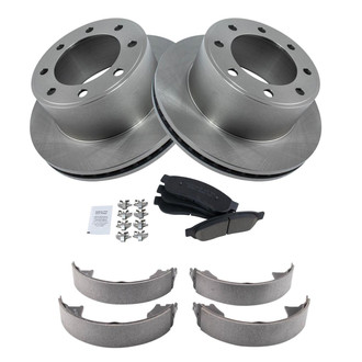 TRQ® - Rear Disc Brake Kit with Ceramic Pads and Shoes