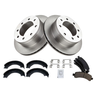 TRQ® - Rear Disc Brake Kit with Ceramic Pads and Shoes