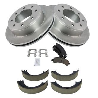 TRQ® - Rear Disc Brake Kit with Ceramic Pads and Shoes