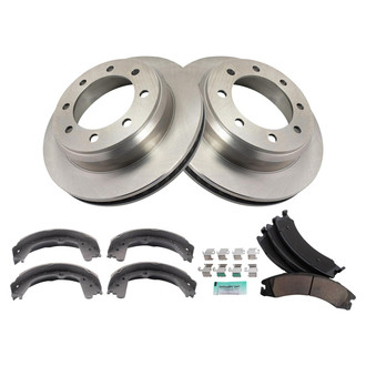 TRQ® - Rear Disc Brake Kit with Ceramic Pads and Shoes