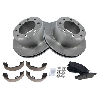 TRQ® - Rear Disc Brake Kit with Ceramic Pads and Shoes
